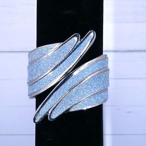 Vintage Y2K Era Sparkly Chunky Abstract Cuff Bracelet